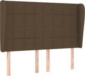 vidaXL Κρεβάτι Boxspring με Στρώμα Σκούρο Καφέ 140x200 εκ Υφασμάτινο