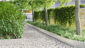 vidaxl Άκρη Γκαζόν 1000 x 25 x 0,03 εκ. Γαλβανισμένος Χάλυβας Ασημί