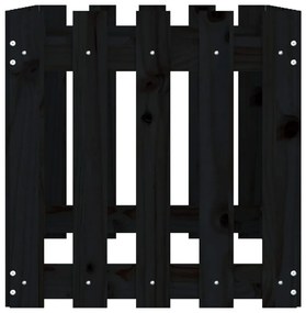 Ζαρντινιέρα Υπερυψωμένη Σχ Φράχτη Μαύρη 100x50x50εκ Μασίφ Πεύκο - Μαύρο