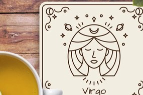 Σετ των 2 Intra απο ξύλο plywood 3mm-4mm πάχος – Virgo Zodiac Coasters Χαρακτική με λέιζερ Δίασταση 20x20 cm INTRAFABR-122549934