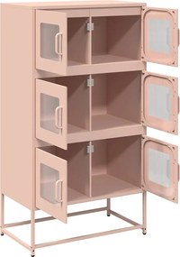 vidaXL Highboard Ροζ 68x39x123 cm Ατσάλι