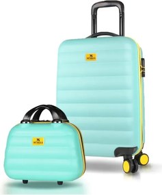 Stewehome Σετ 2 τεμαχίων βαλίτσας καμπίνας και τσαντάκι μακιγιάζ από ABS 57x34x23 cm