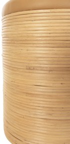 Σκάμπο Mitch Φυσικό Rattan-Καθισμα από PU Μπεζ Φ37x47Yεκ.
