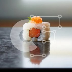 Σετ των 2 Intra Συλλεκτικό Ξύλινο Παζλ Plywood 4mm - Καλλιτεχνικό σούσι με σολομό και αυγοτάραχο Σε Ξύλινο Κουτί - Διαστάσεις: 10x10 cm – 25 κομμάτια