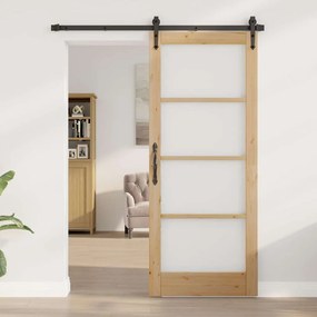 vidaXL Εσωτερική Πόρτα με Γυαλί "ORKDAL" 83x202x4 εκ. Μασίφ Ξύλο Πεύκου