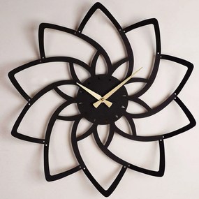 Ρολόι Τοίχου Lotus 507ATP1522 47x49cm Black-Gold Wallity Μέταλλο