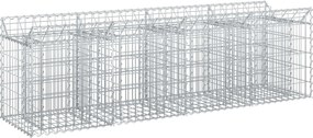 vidaXL Ανασηκωμένο κρεβάτι gabion Ασημί