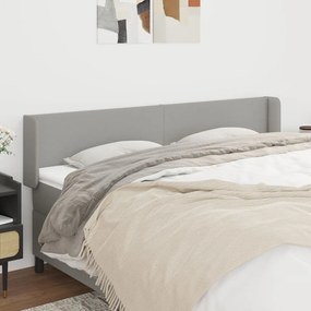 vidaXL Κεφαλάρι με Πτερύγια Ανοιχτό Γκρι 163x16x78/88 εκ. Υφασμάτινο