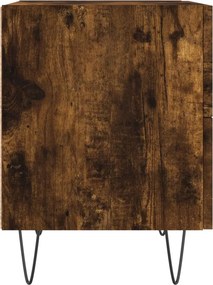 vidaXL Κομοδίνα 2 τεμ. Καπνιστή Δρυς 40 x 35 x 47,5 εκ. Επεξεργ. Ξύλο