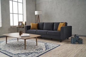 Τριθέσιος Καναπές Ανθρακί KALE VELVET 91x222x83