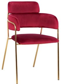 ΠΟΛΥΘΡΟΝΑΚΙ KELSO HM8521.06 ΒΕΛΟΥΔΟ ΜΠΟΡΝΤΩ &amp; ΕΠΙΧΡΥΣΟ ΠΟΔΙ 52,5x52x80Υ εκ.
