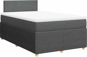 vidaXL Κρεβάτι Boxspring με Στρώμα Σκούρο Γκρι 120x200 εκ. Υφασμάτινο