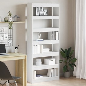vidaXL Βιβλιοθήκη/Διαίρεση Δωματίου Λευκή 80x30x198 εκ.