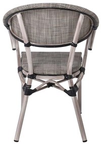 Πολυθρόνα Alu COSTA Antique Grey/Textilene Μπεζ 58x57x83cm