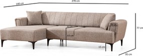 Corner Sofa-Bed Hamlet Left - Light Brown Light Brown