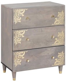 Πλαϊνό γραφείο Γκρι και Χρυσό 60 x 33 x 75 cm