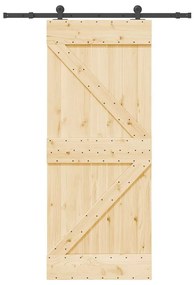 Συρόμενη Μεσόπορτα με Μηχανισμό 85 x 210 εκ. Μασίφ Ξύλο Πεύκου