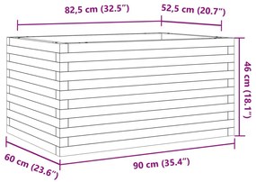 Ζαρντινιέρα Καφέ Κεριού 90x60x46 εκ. από Μασίφ Ξύλο Πεύκου - Καφέ