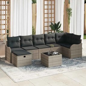 vidaXL Σετ Καναπέ Κήπου 8 pcs Γκρι 287.5 x 122.5 x 85 cm Πολυ ράταν