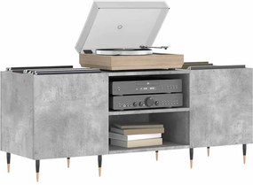 vidaXL Δισκοθήκη Γκρι Σκυροδέματος 121x38x48 εκ. Επεξεργασμένο Ξύλο