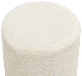 vidaXL Στρογγυλό Σκαμπό Hocker Λευκό Μάλλινο 28 x 36 cm