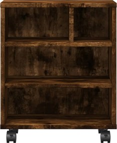 vidaXL Βάση Εκτυπωτή με Ρόδες Καπνιστή Δρυς 41 x 32 x 48 εκ.