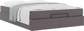 vidaXL Σκελετός κρεβατιού με στρώμα Άλλο 2 pcs Γκρι PVC