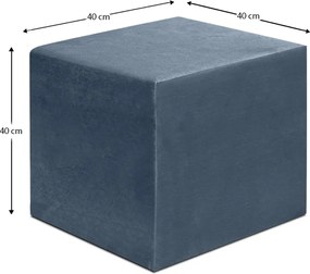 Σκαμπώ April Megapap βελούδινο χρώμα ανθρακί 40x40x40εκ.
