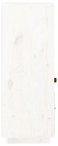Ντουλάπι Ψηλό Λευκό 34 x 40 x 108,5 εκ. από Μασίφ Ξύλο Πεύκου - Λευκό