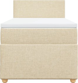 vidaXL Κρεβάτι Boxspring με Στρώμα Κρεμ 80 x 200 εκ. Υφασμάτινο