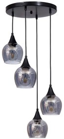 Φωτιστικό Οροφής 534LUN6166 Φ30x80cm 4xE27 40W Fume-Black Opviq