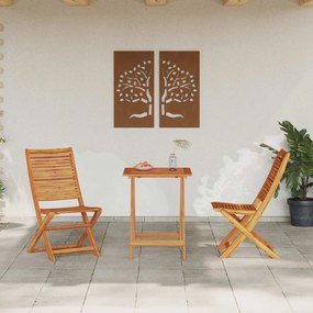 vidaXL Φορητό Σετ Μπιζερί 3 pcs Καφέ Στερεό Ξύλο Ακακίας