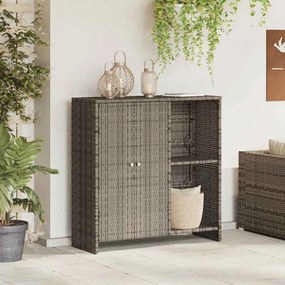 vidaXL Ντουλάπι αποθήκευσης με ράφι Γκρι 100 x 36 x 102 εκ Ρατάν
