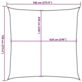 Πανί Σκίασης Μαύρο 7 x 7 μ. από HDPE 160 γρ./μ² - Μαύρο