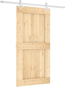 vidaXL Συρόμενη Πόρτα Φυσικό και Λευκό 100 x 210 cm