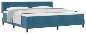 vidaXL Κρεβάτι Box Spring με Στρώμα Σκούρο Μπλε 200x200 εκ. Βελούδο