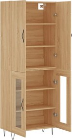 vidaXL Ντουλάπι Sonoma δρυς 69,5 x 34 x 180 εκ. από Επεξεργασμένο Ξύλο