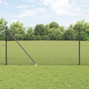 vidaXL Φράχτης  Welded Wire με 7 Καρφιά Στήριξης Γκρι 1.4x10 μ Ατσάλι