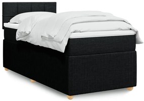 vidaXL Κρεβάτι Boxspring με Στρώμα Μαύρο 100 x 200 εκ. Υφασμάτινο