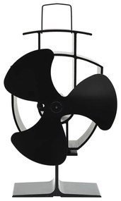 vidaXL Αερόθερμο Σόμπας Μαύρο με 3 Πτερύγια