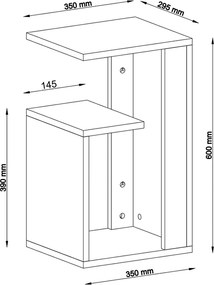 Τραπεζάκι βοηθητικό Rosana Megapap χρώμα λευκό 35x29,5x60εκ.