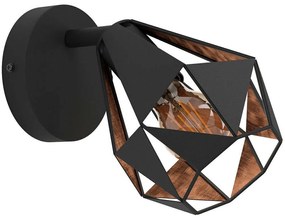 Φωτιστικό Τοίχου - Απλίκα Carton 7 43715 12x25cm 1xE27 40W Black-Copper Eglo Ατσάλι