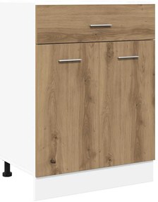vidaXL Έπιπλο Με Συρτάρι Lyon Artisan Δρυς 60x46x81,5εκ. Επεξεργ. Ξύλο