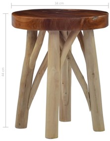 vidaXL Σκαμπό Καφέ από Ξύλο Teak