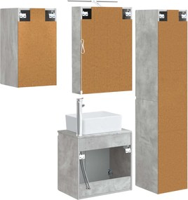 vidaXL Σετ Ντουλαπιών Μπάνιου 5 pcs Γκρι Σκυροδέματος
