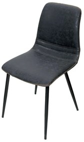 Καρέκλα XEL104K2 D.Grey 46x58x71cm Espiel Σετ 2τμχ Μέταλλο,Τεχνόδερμα