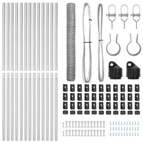 vidaXL Στύλος Περιφράξεων Ασημί 25 x 1 μ (36 mm πλέγμα) Ατσάλι