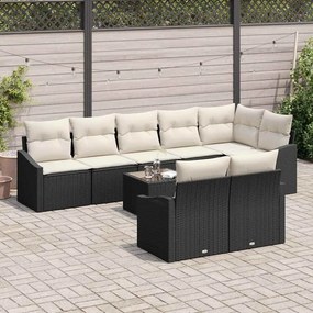 vidaXL Σετ Καναπέ με μαξιλάρι 9 pcs Μαύρο συνθετικό ρατάν