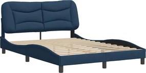 vidaXL Πλαίσιο κρεβατιού χωρίς στρώμα Hvar μπλε 120x200cm ύφασμα