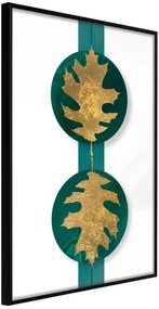 Αφίσα - Gilded Oak Leaves - 30x45 - Μαύρο - Χωρίς πασπαρτού